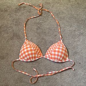 Orange Gingham Bikini Top 🍊